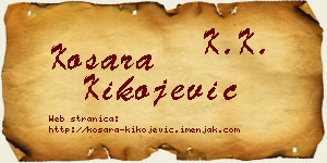 Kosara Kikojević vizit kartica